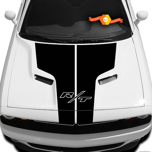 Adesivo in Vinile con Strisce Doppiate per Cofano R/T per Dodge Challenger
