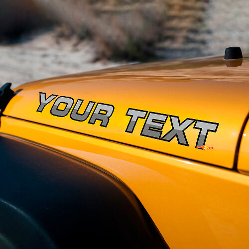 Adesivo in vinile personalizzato bicolore per cofano Jeep Wrangler Rubicon