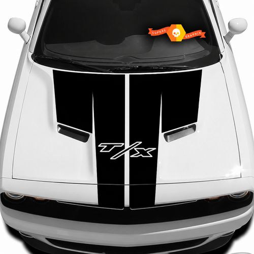 T/X Split T Panel Stripe Cofano Adesivo in vinile per Dodge Challenger 2009-2014