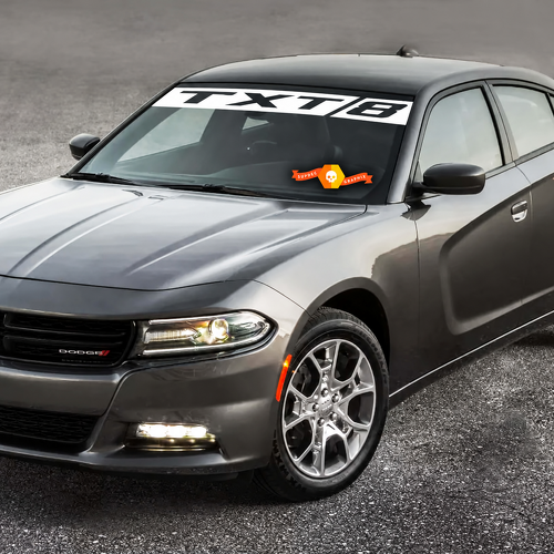 TXT8 Split Banner Parabrezza Adesivo in vinile per Dodge Charger