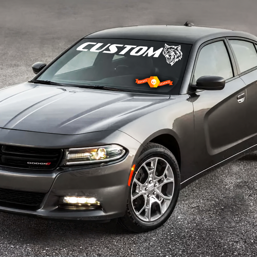CUSTOM Cat Banner — Adesivo in vinile (parabrezza) per Dodge Charger Hellcat 2011-2016