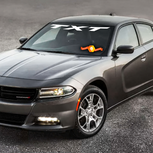 Adesivo Vinile con Lettere Inclinate per Parabrezza per Dodge Charger 2011-2016