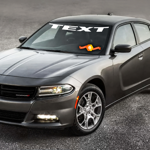 TESTO Adesivo in vinile con scritta inclinata per parabrezza Dodge Charger 2011-2016