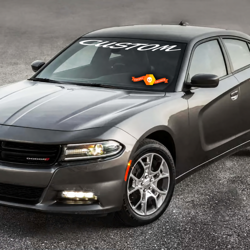 ADESIVO VINILE PERSONALIZZATO con Scritta Retrò in Stile Calligrafico per Parabrezza per Dodge Charger 2011-2016