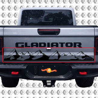 Letto portellone posteriore Jeep Wrangler Gladiator Rubicon Mountains Decalcomania in vinile per il 2018-2021
