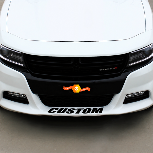 Scritta adesiva in vinile universale per spoiler anteriore CUSTOM Block per Dodge Charger