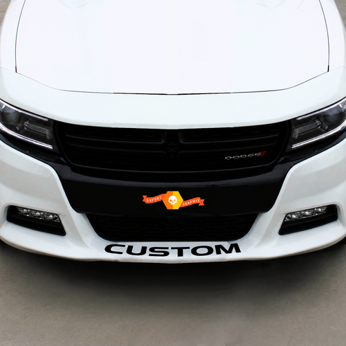 SCRITTE ADESIVE IN VINILE UNIVERSALE PER SPOILER ANTERIORE LARGO PERSONALIZZATO per Dodge Charger