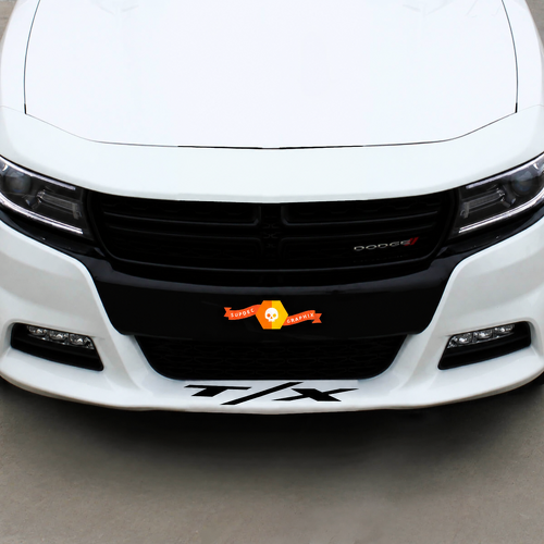 Adesivo in Vinile Universale con Scritta T/X Front Spoiler per Dodge Charger