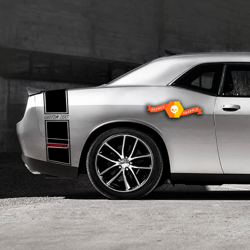 Kit di Fasce Script TESTO PERSONALIZZATO Adesivo in Vinile per Parafango Posteriore e Bagagliaio per Dodge Challenger