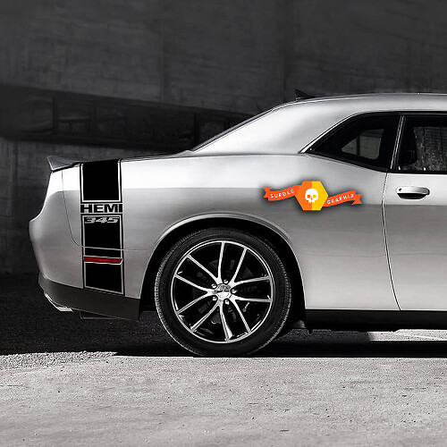 Kit adesivo in vinile a banda posteriore HEMI 345 per Dodge Challenger