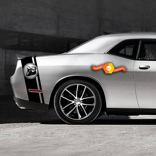 La grafica dell'adesivo per decalcomanie con banda Super Bee Tail inclinata Dodge Challenger si adatta ai modelli
