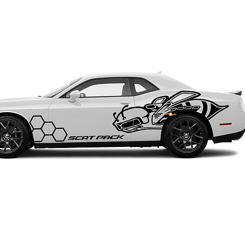 Kit di adesivi laterali Scat Pack Honeycomb Bee in vinile Grafica Super Bee Sticker per Dodge Challenger

