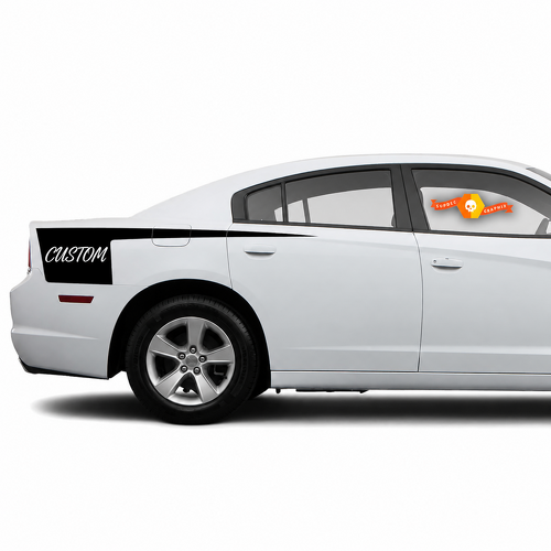 Adesivo in Vinile Coppia Strisce Ascia Script PERSONALIZZATO per Dodge Charger 2011-2014