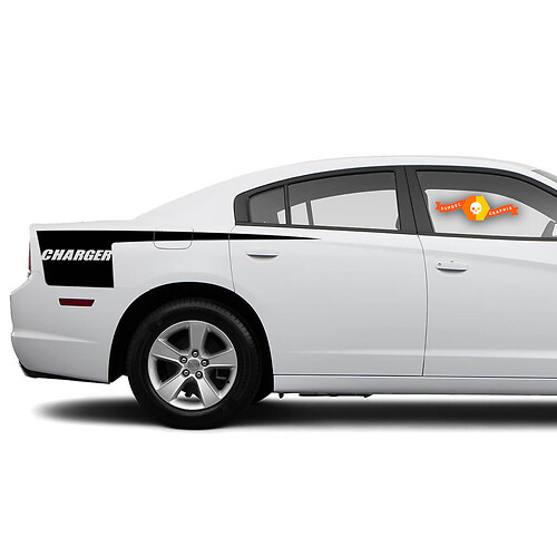 La grafica dell'adesivo per decalcomanie a strisce laterali Dodge Charger si adatta ai modelli 2011-2014
