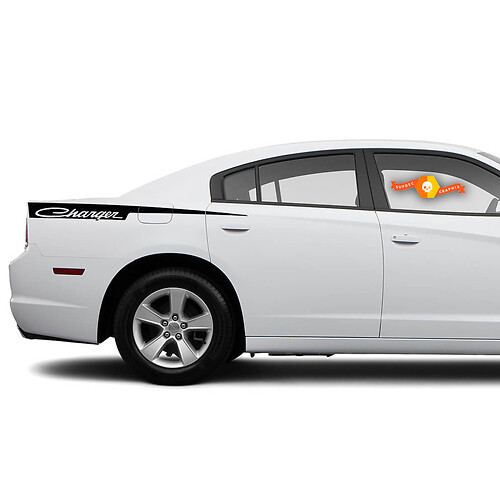 Dodge Charger Retro Big Razor Decal Sticker La grafica laterale si adatta ai modelli 2011-2014
