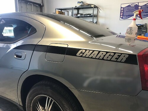 Kit decal in vinile con striscia per pannello posteriore branded per Dodge Charger 2011-14