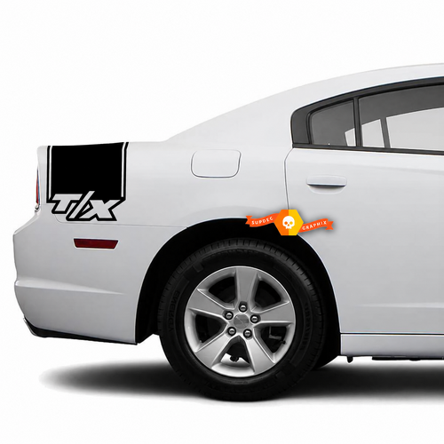 Kit Band Estesa Posteriore T/X Adesivo in Vinile per Parafango Posteriore Bauliera per Dodge Charger 2011-2014