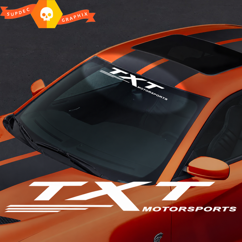 TXT MOTORSPORTS Angular Speed Line Banner Parabrezza Adesivo in vinile per Dodge Challenger SRT