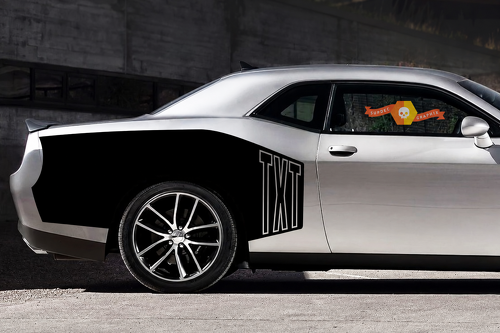 Hemi TXT Outline Billboard Graphics — Adesivo in vinile (fianco) per Dodge Challenger 2009-2015