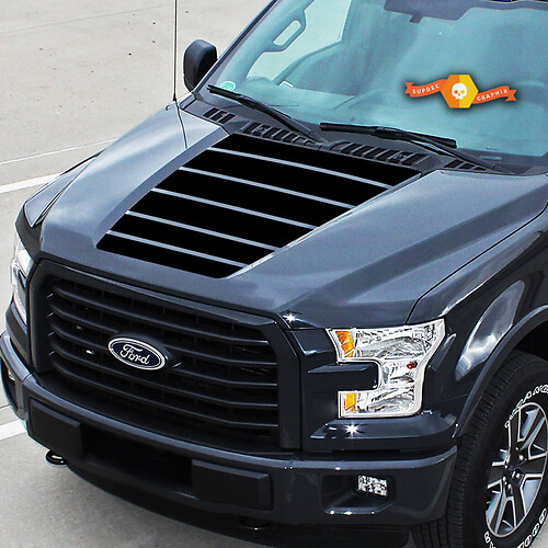 Per Ford F-150 Center Hood Graphics Stripes Decalcomanie in vinile Adesivi per camion 15-20

