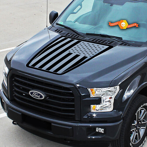 Per Ford Flag USA EcoBoost Center Hood Graphics Stripes Decalcomanie in vinile Adesivi per camion 15-20
