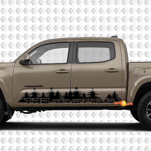 Coppia strisce per Tacoma TRD 4x4 Off Road Pine Forest Side Rocker Panel Decal adesivi in ​​vinile
