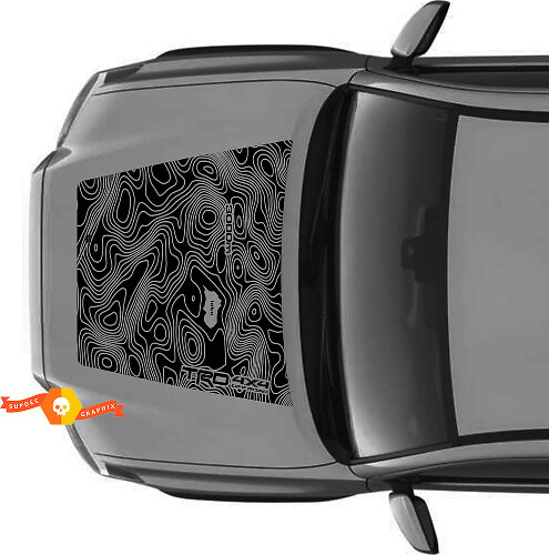 Enorme TRD Off Road NO SCOOP! Decalcomania per adesivi in ​​vinile con cappuccio mappa topografica adatta ai modelli Toyota Tacoma 2016-2021
