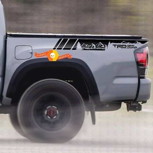 Coppia TRD Sport PRO Off Road Mountains Forest strisce per Tacoma Adesivi laterali in vinile Decal adatta per Toyota Tacoma 2005-2020
