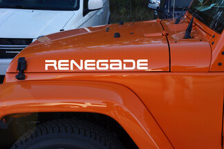 2 decalcomanie adesive in vinile Renegade Jeep Wrangler Rubicon YK JK XJ