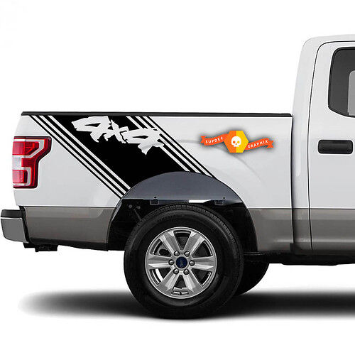 2 camion letto 4x4 adesivo in vinile sbiadito decalcomanie grafiche striscia Ford GMC Toyota Dodge
