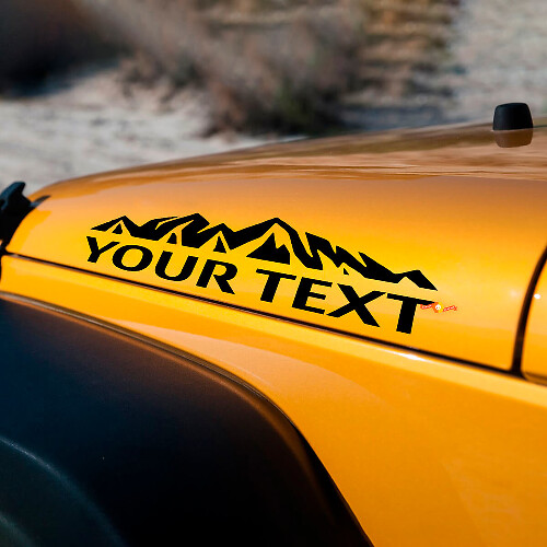 Set di Adesivi in Vinile Stile Montagna Personalizzato per Cofano per Jeep Wrangler