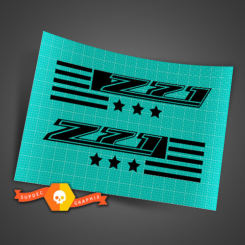 Adesivo decalcomania bandiera americana Chevy Z71 per parafango e fianco cassone Set da 2 per Colorado Silverado