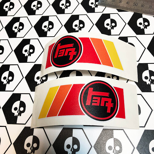 Coppia TRD TEQ Vintage Sunset Retro Old Style Vinyl Stickers Decal adatta per Toyota 4Runner Tacoma FJ Cruiser
