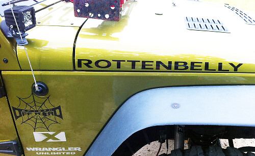 Set di Adesivi in Vinile per Cofano Laterale Rottenbelly per Jeep Wrangler