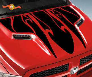 Dodge 2010 2018 si adatta Ram 1500 2500 Flames Rebel Hood Logo Truck Vinyl Decal Graphic Pick Up Pickup #2
