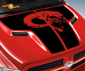Dodge 2010 2018 si adatta Ram 1500 2500 Ram Skull Grunge Hood Logo Truck Vinyl Decal Graphic Pick Up Pickup #3
