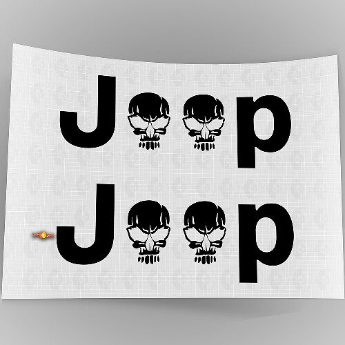 Set di Adesivi Vinilici Lato Teschio Jeep per Jeep Wrangler Rubicon