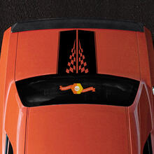 2008-2014 Challenger Race Checkered Flag Racing Hood & Rear Sport Design Tribal Vehicle Truck Vinyl Graphic Decal Sticker
 3