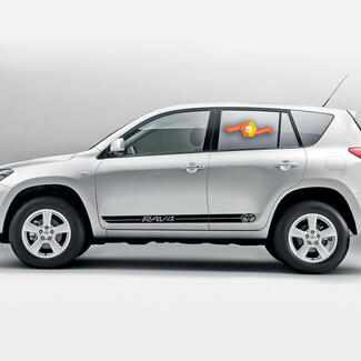 Toyota RAV4 - Logo adesivo grafico in vinile con decalcomania del corpo a strisce laterali 2 pezzi
