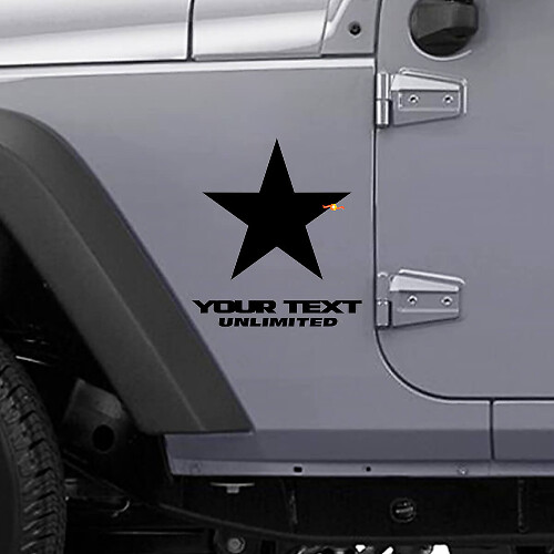 Set di Adesivi in Vinile con Scritta Personalizzata Star Side per Jeep Wrangler