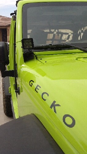 Set di Adesivi in Vinile Gecko per Cofano Laterale per Jeep Wrangler