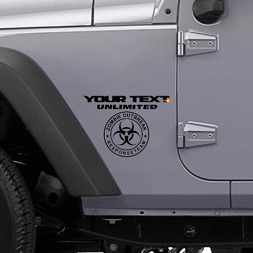 Adesivo in Vinile Personalizzato Squadra di Risposta a Sventramento Zombie per Jeep Wrangler Unlimited