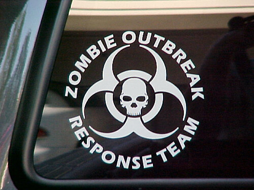 2 ZOMBIE OUTBREAK Response Team Decalcomania in vinile
