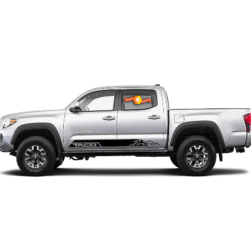 Adesivo in Vinile a Strisce Stile Montagna Taco per Porta Laterale Toyota Tacoma