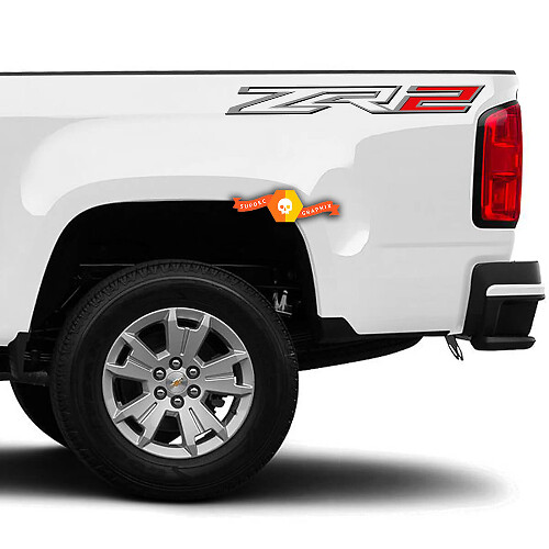 Set di grandi adesivi laterali in vinile ZR2 per Chevy Colorado