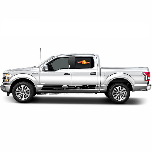 Coppia Ford F-150 Panisher Rocker Panel Stripes Vinyl Decal Sticker Graphics Side Door
