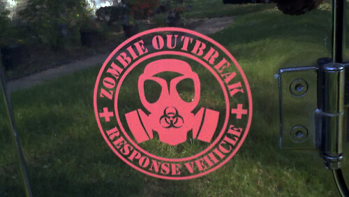 2 Decalcomanie adesive in vinile JEEP per veicolo di risposta ZOMBIE OUTBREAK