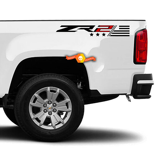 Set di decalcomanie in vinile con bandiera USA per il fianco del cassone ZR2 per Chevy Colorado