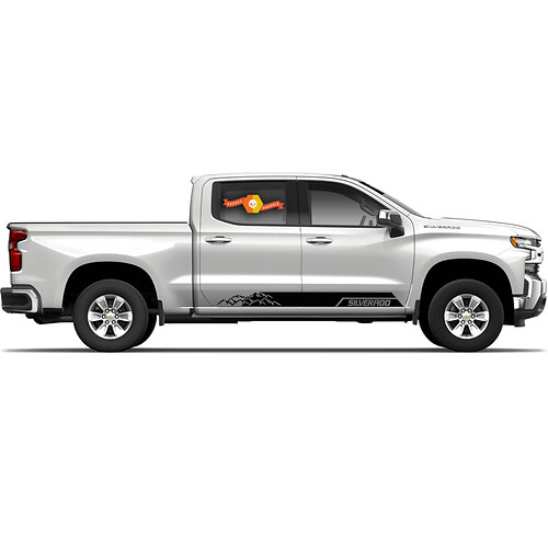 2 x Chevy Chevrolet Silverado Mountains Adesivo in vinile con grafica per porta laterale
