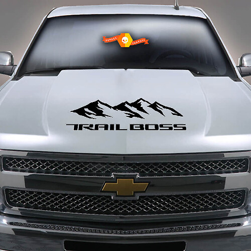 Adesivo in vinile Mountain Range Trail Boss per cofano Chevrolet Silverado 2019-2020